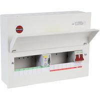 wylex consumer unit 6 way metal split load consumer unit e59500