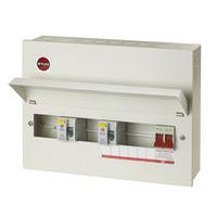 wylex consumer unit 10 way metal dual rcd high integrity e59157