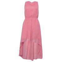 X Back Chiffon Dip Hem Dress