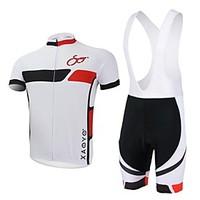 XAOYO Cycling Jersey with Bib Shorts Men\'s Short Sleeve Bike Clothing Suits Quick Dry Breathable Back Pocket Polyester 100% Polyester