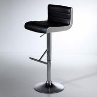 Xara Modern Bar Stool In Black Faux Leather With Chrome Base