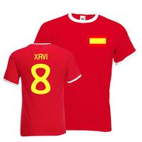 xavi spain ringer tee red