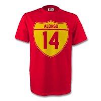 xabi alonso spain crest tee red kids