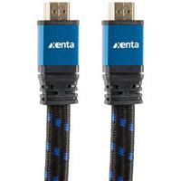 Xenta Flat 2 Metre HDMI Cable with Blue Braided Cable