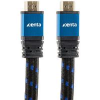 xenta flat 2 metre hdmi cable with blue braided cable