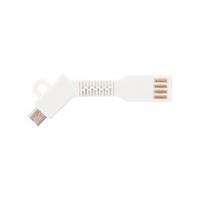 Xenta USB - Micro USB Charge/Sync Cable keychain white