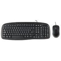 Xenta Black Wired Keyboard with Black Optical Scroll Mouse Bundle - USB - UK Layout