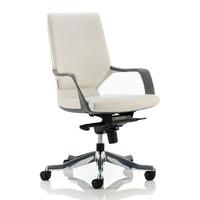 Xenon Leather Medium Back Chair White