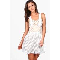 xenia lace skater dress ivory