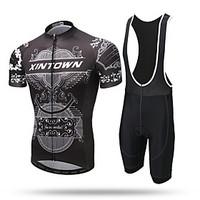 XINTOWN Cycling Jersey with Bib Shorts Men\'s Short Sleeve Bike Bib Tights Jersey TopsQuick Dry Ultraviolet Resistant Moisture