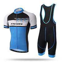 XINTOWN Cycling Jersey with Bib Shorts Men\'s Short Sleeve Bike Bib Tights Jersey TopsQuick Dry Ultraviolet Resistant Moisture