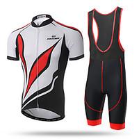 XINTOWN Cycling Jersey with Bib Shorts Men\'s Short Sleeve Bike Bib Tights JerseyQuick Dry Front Zipper Breathable Soft Compression 3D Pad