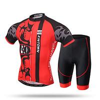 XINTOWN Cycling Jersey with Shorts Men\'s Short Sleeve Bike Jersey ShortsQuick Dry Front Zipper Breathable Soft Compression 3D Pad