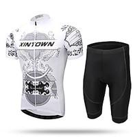 XINTOWN Cycling Jersey with Shorts Men\'s Short Sleeve Bike Jersey ShortsQuick Dry Front Zipper Breathable Soft Compression 3D Pad