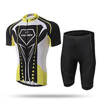 XINTOWN Cycling Jersey with Shorts Men\'s Short Sleeve Bike Jersey ShortsQuick Dry Front Zipper Breathable Soft Compression 3D Pad