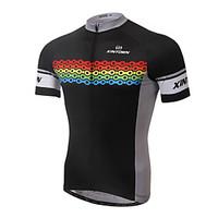 XINTOWN Cycling Jersey Men\'s Short Sleeve Bike Jersey Tops Quick Dry Ultraviolet Resistant Breathable Limits Bacteria Elastane Terylene