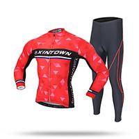 XINTOWN Cycling Jersey with Tights Men\'s Long Sleeve Bike Pants/Trousers/Overtrousers Tracksuit Zip Top Jersey Tops BottomsQuick Dry