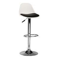 Xian Bar Stool In White With Black PU Seat And Chrome Base
