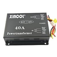 xincol vehicle car dc 24v to 12v 40a power supply transformer converte ...