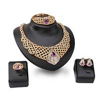 xixi crystal jewelry set gold plated jewelry set with crystal necklace ...