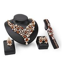 XIXI Women Fashion / Cute / Casual Gold Plated Imitation Pearl Necklace / Earrings / Bracelet / Ring Fine Jewelry Sets