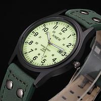 xinew mens casual watch water proof calendar quartz watch mens pu leat ...