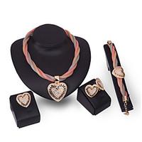 XIXI Women Heart-shaped / Cute / Casual Gold Plated Imitation Pearl Necklace / Earrings / Bracelet / Ring Jewelry Sets