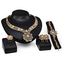 XIXI Women Latest Fashion Alloy Rhinestone Imitation Pearl Necklace/Earrings/Bracelets/Rings Sets