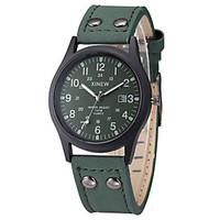 XINEW Men Calendar Quartz Watch Mens PU Leather Band Fashion Casual Clock Wristwatch