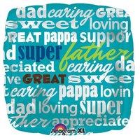 xl xtralife 18 45cm jr shape foil balloon dad father pappa loving supe ...