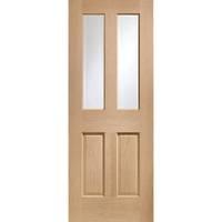 XL Joinery Malton Oak Internal Door with Clear Bevelled Glass 78in x 33in x 35mm (1981 x 838mm)