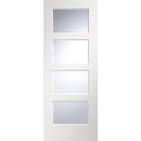 xl joinery severo white pre finished internal door with clear bevelled ...