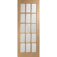 XL Joinery SA77 Oak Internal Door with Clear Bevelled Glass 78in x 30in x 35mm (1981 x 762mm)