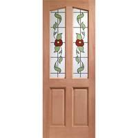 XL Joinery Richmond Hardwood Dowelled Single Glazed Exterior Door with Keats Glass 78in x 30in x 44mm (1981 x 762mm)