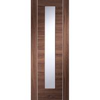 XL Joinery Forli Walnut Pre-Finished Internal Door with Clear Glass 78in x 30in x 35mm (1981 x 762mm)