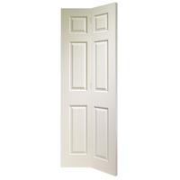 XL Joinery Colonist White Moulded 6 Panel Bi-Fold Internal Door 76.7in x 14.8in x 34mm (1947 x 375mm)