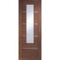 XL Joinery Portici Walnut Pre-Finished Internal Door with Clear Etched Glass 78in x 30in x 35mm (1981 x 762mm)