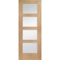 xl joinery shaker 4 light oak internal fire door with obscure glass 80 ...