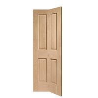 XL Joinery Victorian Oak 4 Panel Bi-Fold Internal Door 76.2in x 14.9in x 35mm (1936 x 379.5mm)