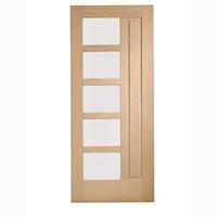 XL Joinery Lucca Oak Mortice and Tenon Double Glazed Exterior Door with Obscure Glass 78in x 33in x 44mm (1981 x 838mm)