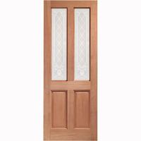 XL Joinery Malton Hardwood Dowelled Single Glazed Exterior Door with Burns Glass 82in x 34in x 44mm (2082 x 864mm)
