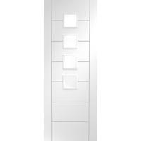 XL Joinery Palermo White Primed Internal Door with Obscure Glass 2040 x 826 x 40mm (80.3 x 32.5in)