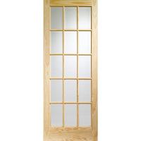 XL Joinery SA77 Clear Pine Internal Door with Clear Glass 80in x 32in x 35mm (2032 x 813mm)