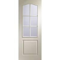 XL Joinery Classique White Moulded 6 Light Internal Door with Clear Bevelled Glass 78in x 33in x 35mm (1981 x 838mm)