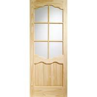 XL Joinery Riviera Clear Pine Internal Door with Clear Glass 2040 x 726 x 40mm (80.3 x 28.6in)