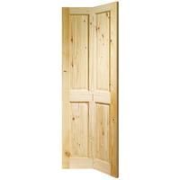 XL Joinery Victorian Knotty Pine 4 Panel Bi-Fold Internal Door 76.7in x 13.3in x 34mm (1947 x 338mm)