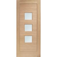 XL Joinery Turin Oak Mortice and Tenon Double Glazed Exterior Door with Obscure Glass 82in x 34in x 44mm (2082 x 864mm)