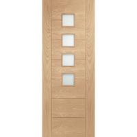 XL Joinery Palermo Oak Internal Fire Door with Obscure Glass 78in x 27in x 44mm (1981 x 686mm)