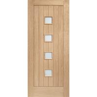 XL Joinery Siena Oak Double Glazed Exterior Door with Obscure Glass 78in x 30in x 44mm (1981 x 762mm)