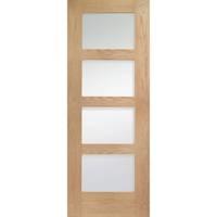 XL Joinery Shaker 4 Light Oak Internal Door with Clear Glass 2040 x 726 x 40mm (80.3 x 28.6in)